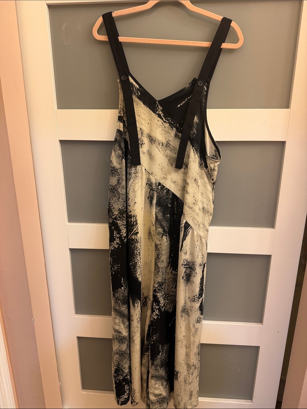NANAKO Abstract Black and Cream Sleeveless Romper Japanese designer frm NYC